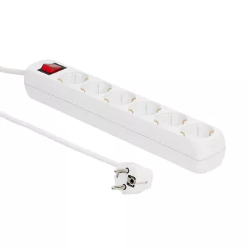 Przedłużacz zasilania Microconnect MC-GRU00615WS 1,5 m, 6 gniazd AC, biały