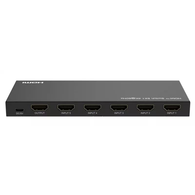 Przełącznik wideo MicroConnect MC-HDMISWITCH0501-4K 4K 60Hz Metal Czarny
