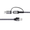 Kabel przejściówkowy Microconnect CAT6 FTP USB A-C, 1 metr