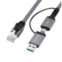 Kabel przejściówki Microconnect CAT6 RJ45 FTP USB A-C, 3 metry