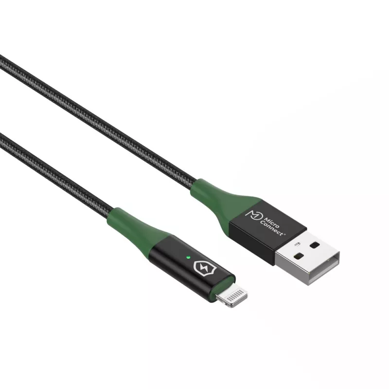 Microconnect MC-SMART USB A-L-2 kabel lightning 2 m Czarny, Zielony