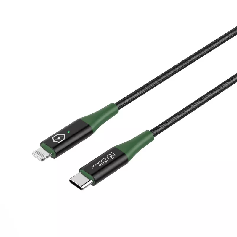 Microconnect MC-SMART USB C-L-2 kabel lightning 2 m Czarny, Zielony