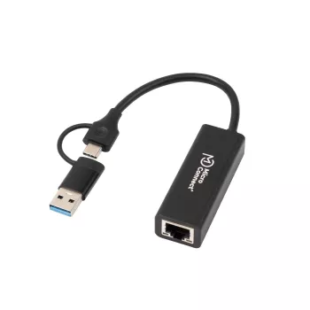 Adapter Microconnect MC-USBACNET1G USB-C do RJ-45 0,2 m czarny