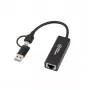 Adapter Microconnect MC-USBACNET1G USB-C do RJ-45 0,2 m czarny