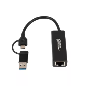 Adapter Microconnect MC-USBACNET1G USB-C do RJ-45 0,2 m czarny
