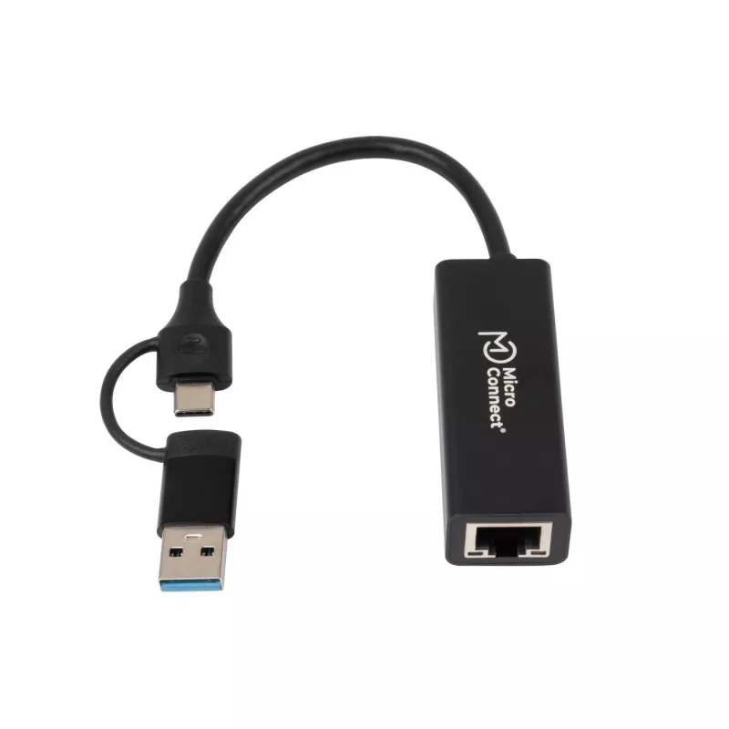 Adapter Microconnect MC-USBACNET1G USB-C do RJ-45 0,2 m czarny