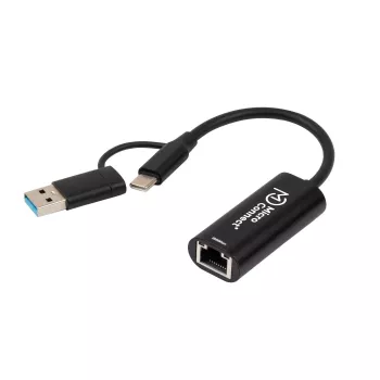 Przełącznik kabla Microconnect MC-USBACNET2.5G USB C RJ-45 0,2 m Czarny