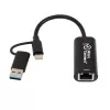 Przełącznik kabla Microconnect MC-USBACNET2.5G USB C RJ-45 0,2 m Czarny