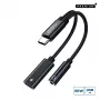 Adapter wideo Microconnect MC-USBC-AUDIOCF 0,13 m, srebrny
