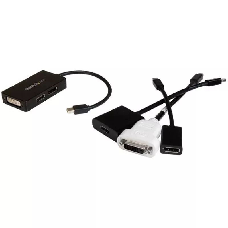 StarTech.com Travel A/V adapter: 3-w-1 Mini DisplayPort na DisplayPort, DVI lub HDMI