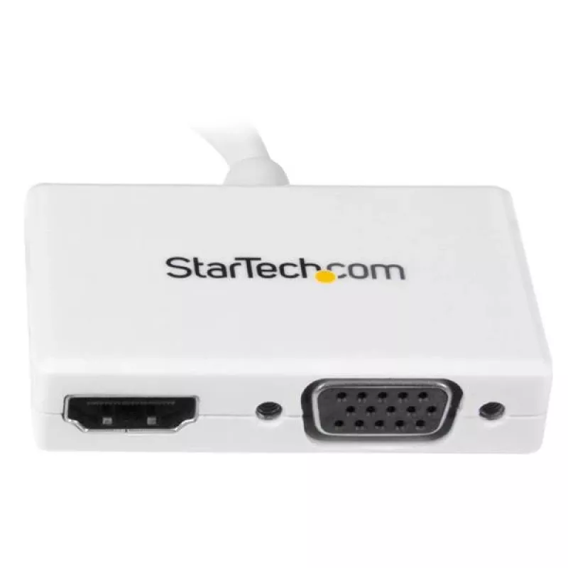 StarTech.com Travel A/V Adapter: 2-w-1 Mini DisplayPort do HDMI lub VGA - biały