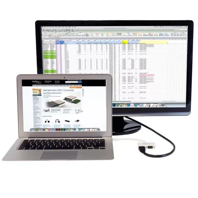 StarTech.com Travel A/V Adapter: 2-w-1 Mini DisplayPort do HDMI lub VGA - biały