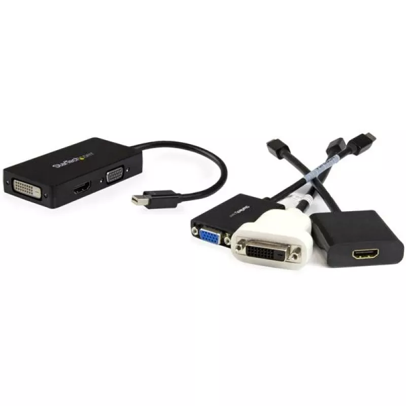 Podróżny adapter A/V StarTech.com: 3-w-1 konwerter Mini DisplayPort na VGA, DVI lub HDMI