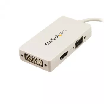 Travel A/V Adapter: 3-w-1 Mini DisplayPort do VGA, DVI lub HDMI - Biały