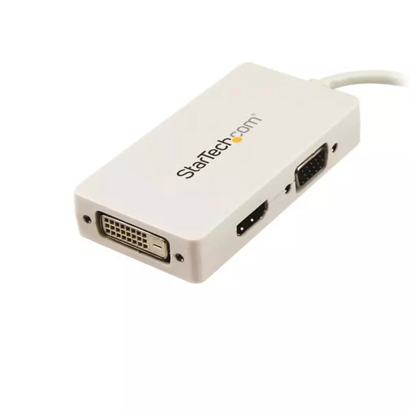 Travel A/V Adapter: 3-w-1 Mini DisplayPort do VGA, DVI lub HDMI - Biały