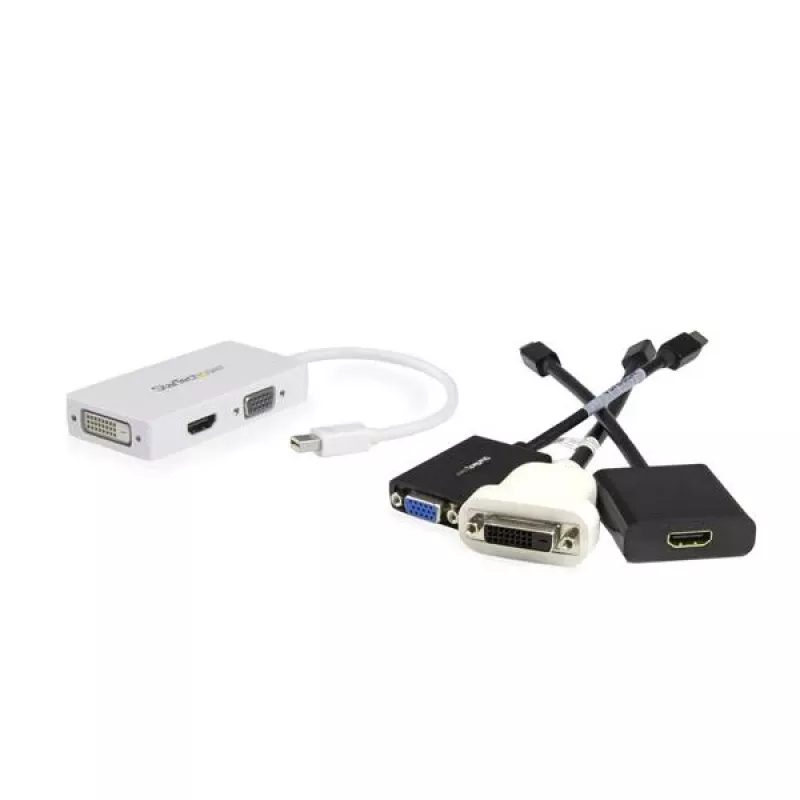 Travel A/V Adapter: 3-w-1 Mini DisplayPort do VGA, DVI lub HDMI - Biały