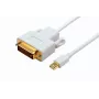 Adapter kabla wideo Microconnect MDPDVI1 1 m Mini DisplayPort DVI-D Biały