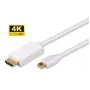 Microconnect MDPHDMI1-4K kabel przejściowy 1 m Mini DisplayPort HDMI typ A (standardowy) Biały