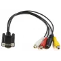 Adapter kabla wideo Microconnect MONGGSV 0,3 m VGA (D-Sub) RCA + S-Video Czarny