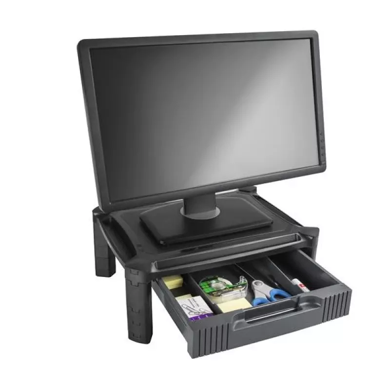 StarTech.com Podstawka pod monitor - Szuflada - Regulowana wysokość, wolnostojąca, 10 kg, 33 cm (13 cali), 81,3 cm (32 cale), Regulacja wysokości, Czarny