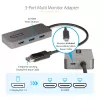 StarTech.com 3-portowy koncentrator MST - DisplayPort do 3x HDMI, trzy monitory 4K 60 Hz, adapter wideo DP 1.4 Multi-Monitor, 1 ft (30 cm) wbudowany kabel, zasilanie przez USB, tylko Windows
