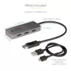 StarTech.com 3-portowy koncentrator MST - DisplayPort do 3x HDMI, trzy monitory 4K 60 Hz, adapter wideo DP 1.4 Multi-Monitor, 1 ft (30 cm) wbudowany kabel, zasilanie przez USB, tylko Windows
