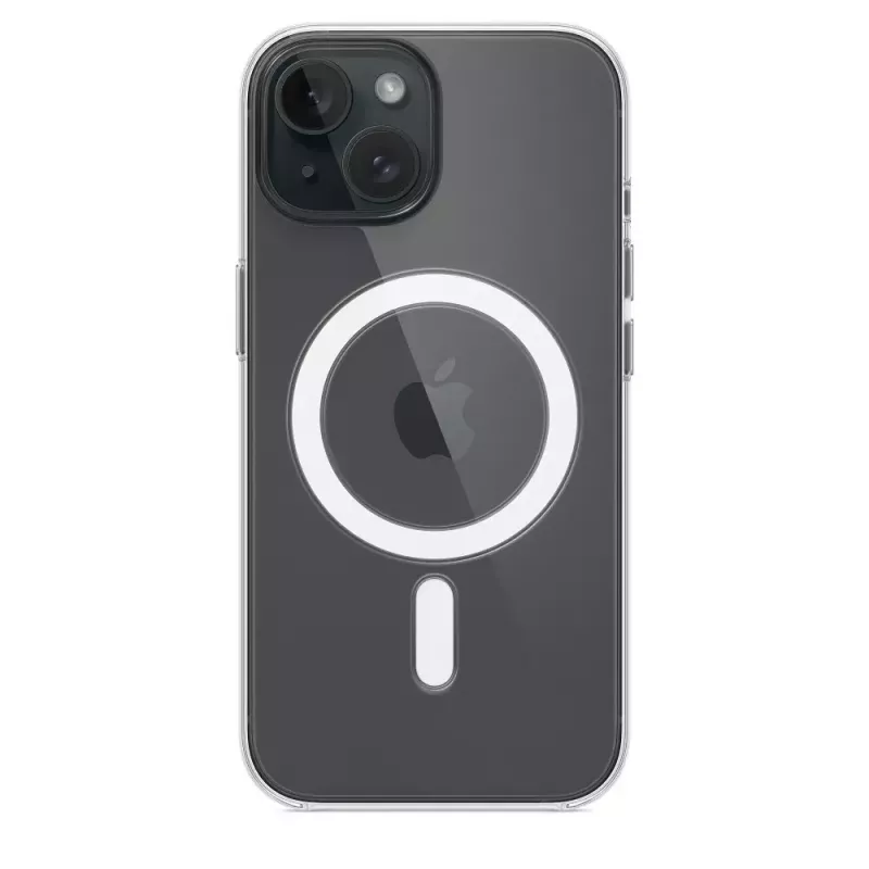 Etui ochronne do iPhone'a 15 od Apple, MagSafe, przezroczyste, poliwęglan, na ekran 6,1 cala