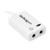 StarTech.com Biały adapter do zestawu słuchawkowego ze słuchawkami z oddzielnymi wtyczkami słuchawek/mikrofonu - 3,5 mm 4-pozycyjne na 2x 3-pozycyjne 3,5 mm M/F