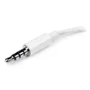 StarTech.com Biały adapter do zestawu słuchawkowego ze słuchawkami z oddzielnymi wtyczkami słuchawek/mikrofonu - 3,5 mm 4-pozycyjne na 2x 3-pozycyjne 3,5 mm M/F