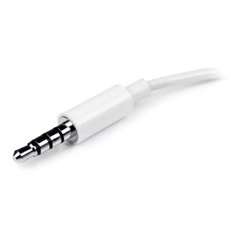 StarTech.com Biały adapter do zestawu słuchawkowego ze słuchawkami z oddzielnymi wtyczkami słuchawek/mikrofonu - 3,5 mm 4-pozycyjne na 2x 3-pozycyjne 3,5 mm M/F
