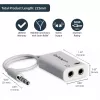 StarTech.com Biały adapter do zestawu słuchawkowego ze słuchawkami z oddzielnymi wtyczkami słuchawek/mikrofonu - 3,5 mm 4-pozycyjne na 2x 3-pozycyjne 3,5 mm M/F