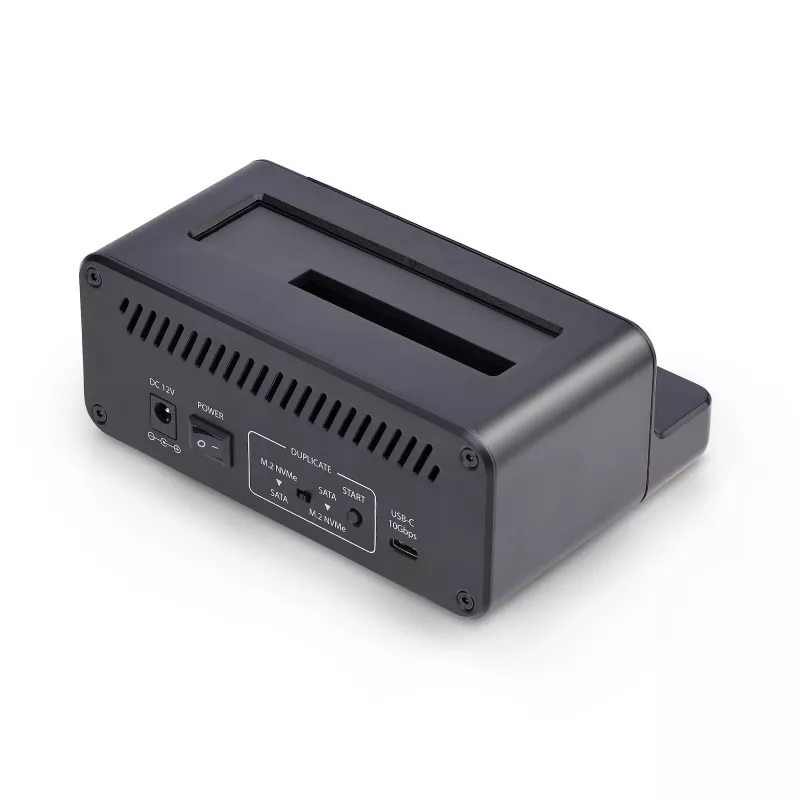 StarTech.com M.2 NVMe do SATA - Duplikator dysków 2.5/3.5 cala, dwukieszeniowy samodzielny kloner SSD/stacja dokująca, dwukierunkowy NVMe do SATA / SATA do NVMe, do 27 GB/min, TAA