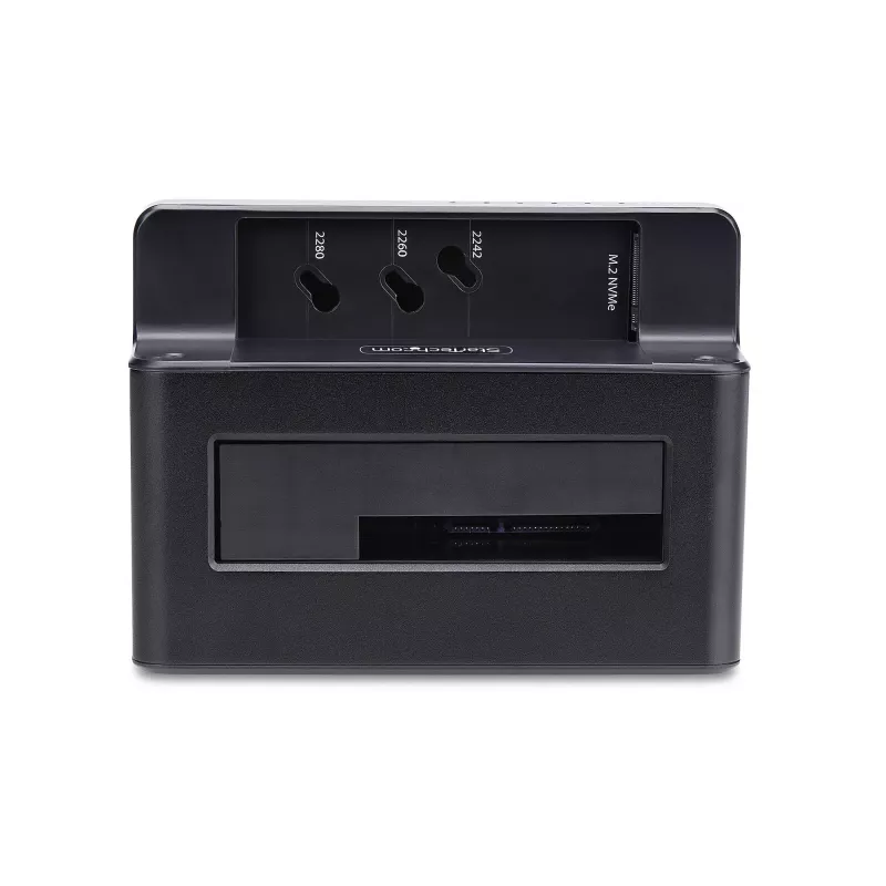 StarTech.com M.2 NVMe do SATA - Duplikator dysków 2.5/3.5 cala, dwukieszeniowy samodzielny kloner SSD/stacja dokująca, dwukierunkowy NVMe do SATA / SATA do NVMe, do 27 GB/min, TAA