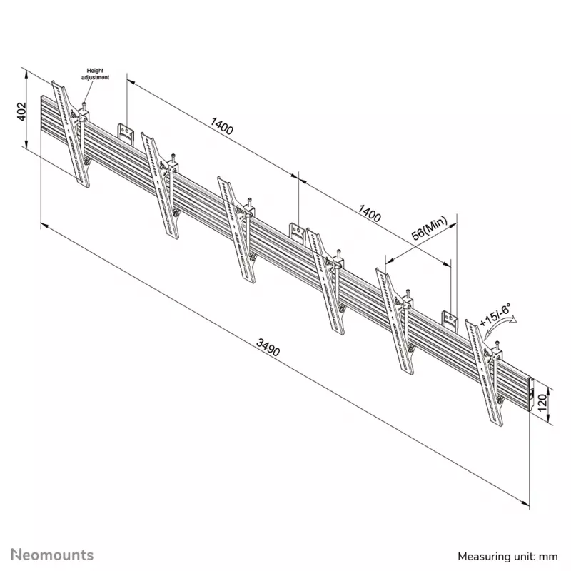 Uchwyt ścienny Neomounts NMPRO-WMB3 Menuboard 32-55 cali - uchylny