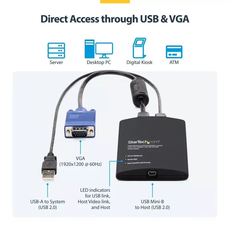 StarTech.com Adapter USB Crash Cart z funkcją przesyłania plików i przechwytywania wideo