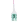 StarTech.com 1 m (3 stopy) Kabel LC na LC (UPC) OM4 wielomodowy światłowodowy, Erika Violet, 50/125 µm, 40G/100G, LOMMF/VCSEL, złącze uniboot, kros światłowodowy, OFNR Riser Rated