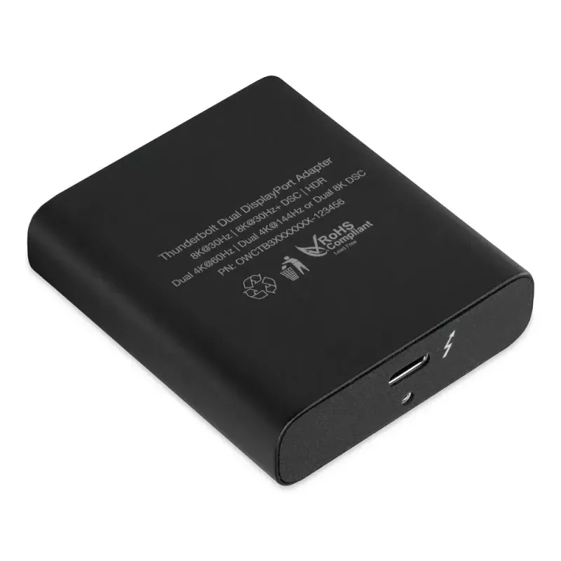 Adapter OWC Thunderbolt Dual DisplayPort – graficzny adapter USB, 7680 x 4320 pikseli, czarny