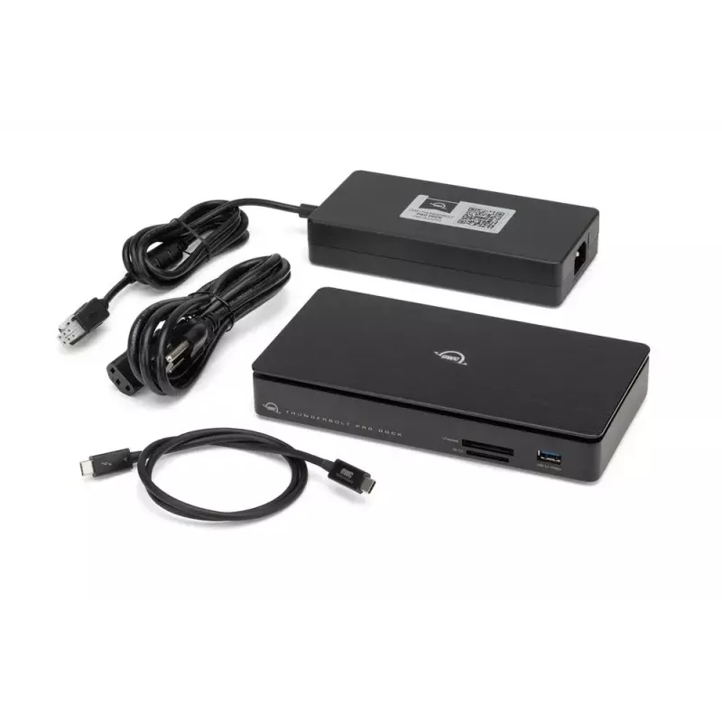 OWC Thunderbolt Pro Dock Przewodowy Thunderbolt 3 Czarny 85W Power Delivery 40 Gbit/s