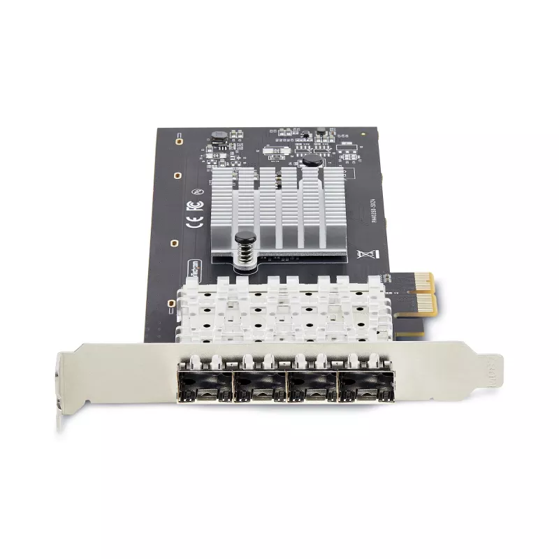 StarTech.com 4-Port GbE SFP sieciowy Card, PCIe 2.0 x2 (x4, x8, x16 Kompatybilny), Intel I350-AM4 4x 1GbE Controller, 1000BASE miedź/Fiber Optic, Desktop/Server Quad-Port Gigabit Ethernet NIC - Windows & Linux