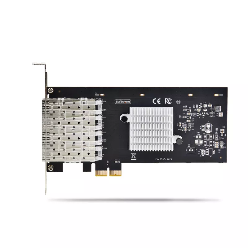 StarTech.com 4-Port GbE SFP sieciowy Card, PCIe 2.0 x2 (x4, x8, x16 Kompatybilny), Intel I350-AM4 4x 1GbE Controller, 1000BASE miedź/Fiber Optic, Desktop/Server Quad-Port Gigabit Ethernet NIC - Windows & Linux