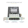 StarTech.com 4-Port GbE SFP sieciowy Card, PCIe 2.0 x2 (x4, x8, x16 Kompatybilny), Intel I350-AM4 4x 1GbE Controller, 1000BASE miedź/Fiber Optic, Desktop/Server Quad-Port Gigabit Ethernet NIC - Windows & Linux