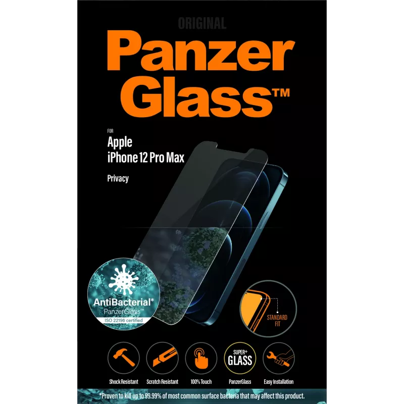 Folia ochronna PanzerGlass do Apple iPhone 12 Pro Max, szkło hartowane + PET, filtr prywatyzujący, 6,7 cala
