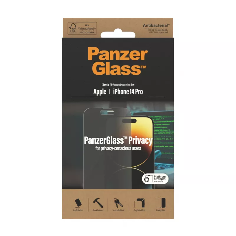 Folia ochronna prywatyzująca PanzerGlass Apple iPhone 14 Pro Scratch Shock Resistant