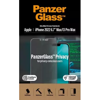 PanzerGlass ® Osłona ekranu z filtrem prywatyzującym iPhone 14 Plus | 13 Pro Max | Ultra-Wide Fit z EasyAligner