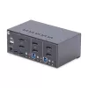 StarTech.com 2-portowy przełącznik KVM DisplayPort z obsługą dwóch monitorów, 4K 60 Hz, 2 porty koncentratora USB 5 Gb/s, 2 porty HID USB 2.0, przełączanie klawiszami skrótu i przyciskiem, zgodny z TAA – ochrona ESD poziomu 3