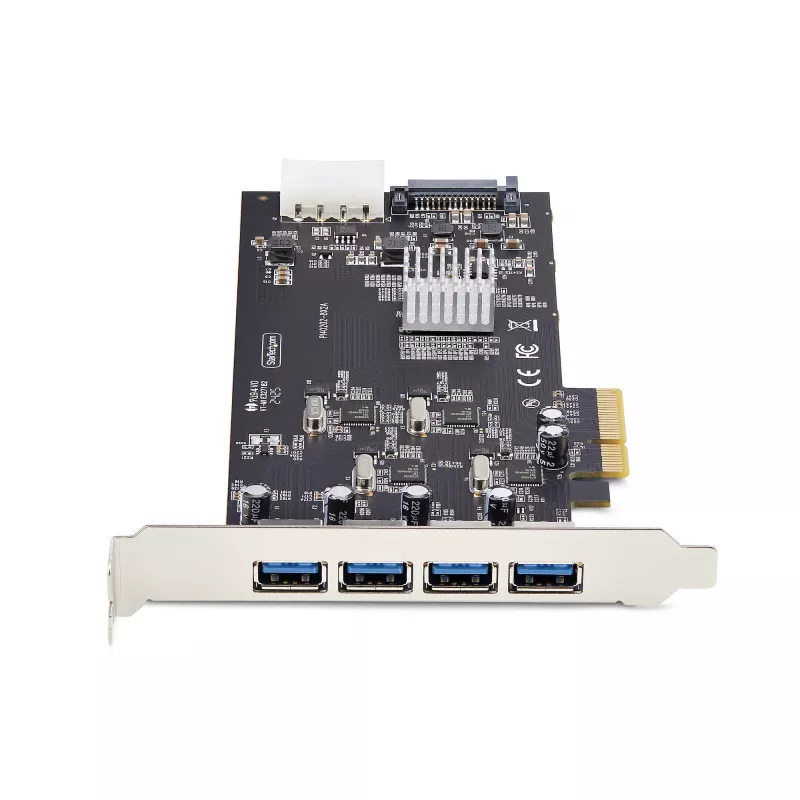 StarTech.com 4-Port USB PCIe Card, USB 3.2 5Gbps, Karta rozszerzeń PCI Express z 4 niezależnymi kontrolerami USB, 4 porty USB-A, Windows/macOS/Linux