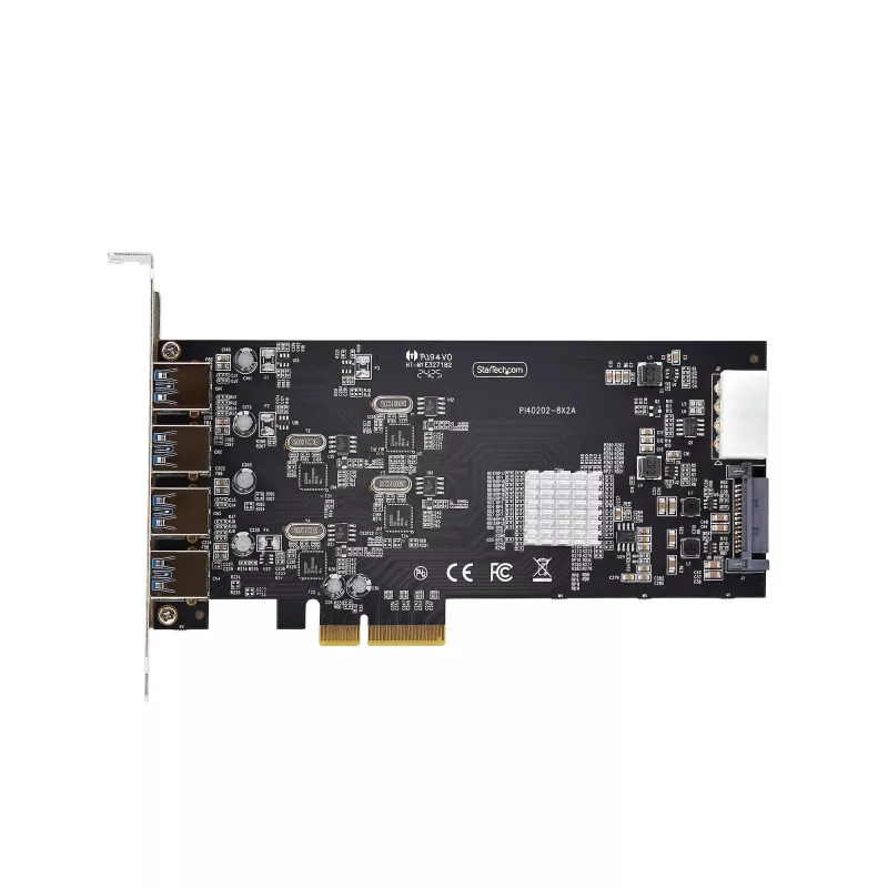 StarTech.com 4-Port USB PCIe Card, USB 3.2 5Gbps, Karta rozszerzeń PCI Express z 4 niezależnymi kontrolerami USB, 4 porty USB-A, Windows/macOS/Linux