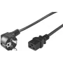 Kabel zasilający Microconnect PE0771901 Czarny 1 m Wtyczka zasilająca typ E+F Złącze C19