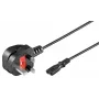 Microconnect PE090718 kabel zasilający Czarny 1,8 m Wtyczka zasilająca typu G Złącze C7