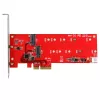 StarTech.com 2x M.2 SATA SSD Controller Card - PCIe, PCIe, M.2, Full-height / Low-profile, PCI 2.0, czerwony, CE, FCC, TAA